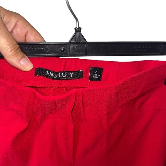 Insight Womens Bundle Of Two Pants Size 0 Red Black Gray Stripe Mid Rise Casual - Picture 2 of 10